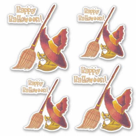 ハロウィーンキャット&ブロムビニールカットシール シール (正面)