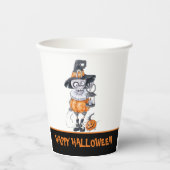 ハロウィーンキャラクターカスタム文字 紙コップ (正面)