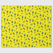 ハロウィーンキャラクターパターンギフトラップ🦇🕸️ ラッピングペーパー (フラット)