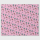 ハロウィーンキャラクターパターンギフトラップ🦇🕸️ ラッピングペーパー (フラット)