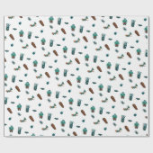 ハロウィーンキャラクターパターンギフトラップ🦇🕸️ ラッピングペーパー (フラット)