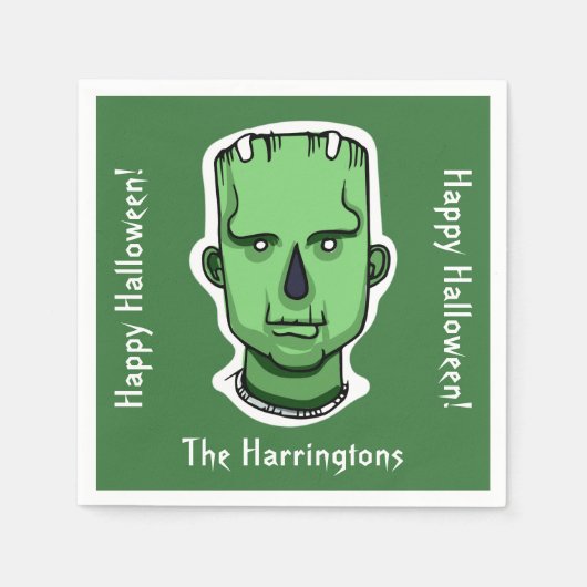 ハロウィーンキャラクター名前をカスタムする、文字、カラー3/4 スタンダードカクテルナプキン (正面)