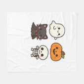 ハロウィーンキャラクター-幽霊、カボチャ、ブラックキャット& フリースブランケット (正面(横))