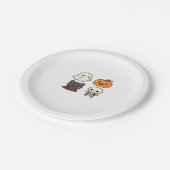 ハロウィーンキャラクター-幽霊、カボチャ、ブラックキャット& ペーパープレート (アングル)