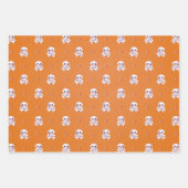 ハロウィーンキャンディとスカル水彩 ラッピングペーパーシート (正面3)