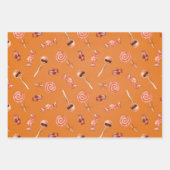 ハロウィーンキャンディとスカル水彩 ラッピングペーパーシート (正面2)