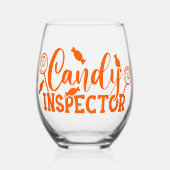 ハロウィーンキャンディの警部 ステムなしワイングラス (正面)