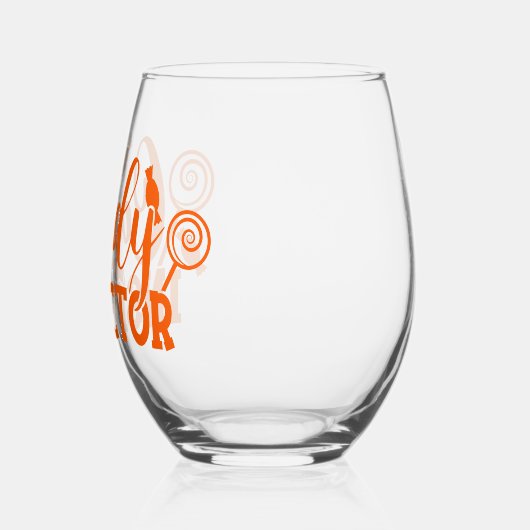 ハロウィーンキャンディの警部 ステムなしワイングラス (左)