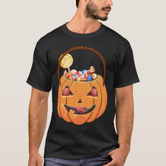 ハロウィーンキャンディカスケットカボチャの衣装 Tシャツ (正面)