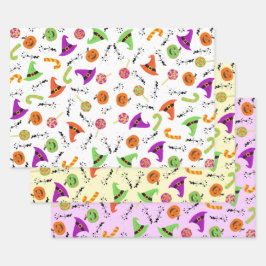 ハロウィーンキャンディカボンプキン&ウィッチズハット2 ラッピングペーパーシート