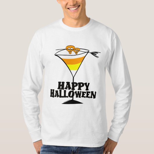 ハロウィーンキャンディコーンマーティーニTシャツ Tシャツ (正面)
