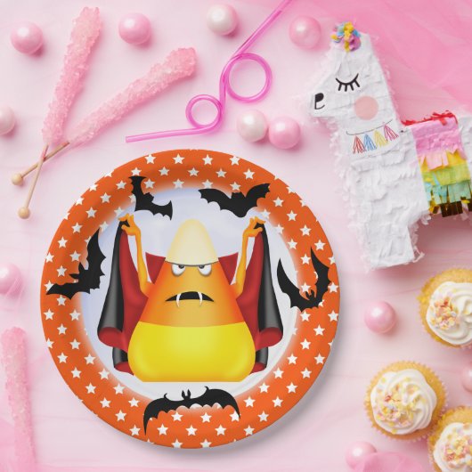 ハロウィーンキャンディコーンヴァンパイア紙プレート ペーパープレート (パーティー)
