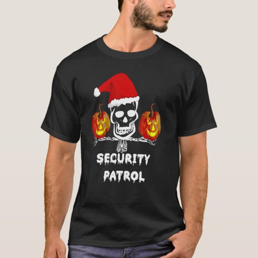 ハロウィーンキャンディセキュリティパパ保護分隊Ca Tシャツ (正面)