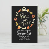 ハロウィーンキャンディチョークスタイル衣装誕生日Invite 招待状 (スタンド正面)
