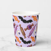 ハロウィーンキャンディトリートパープル 紙コップ (裏面)