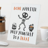 ハロウィーンキャンディポーチサインロットバッグかわいいスケルトン 台座サイン (インサイチュ)