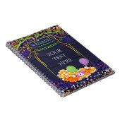 ハロウィーンキャンディメイソンジャー白熱［赤熱］光を放つパーティーカスタム ノートブック (右側)