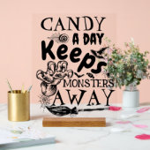 ハロウィーンキャンディモンスターズことわざタイポグラフィパーティー アクリルサイン (ウェディング)