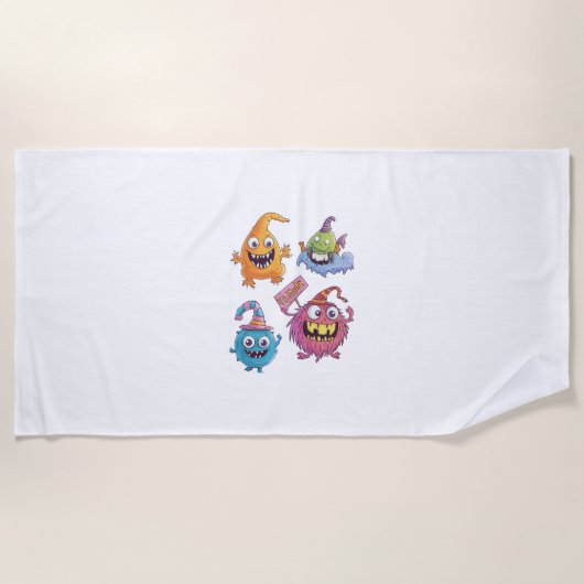 ハロウィーンキャンディモンスターパレード ビーチタオル (正面)