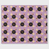 ハロウィーンキャンディロリーケーンブラックオレンジの名前 ラッピングペーパー (フラット)