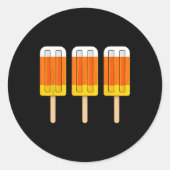 ハロウィーンキャンディーコーンおもしろいアイスクリームポピックス ラウンドシール (正面)