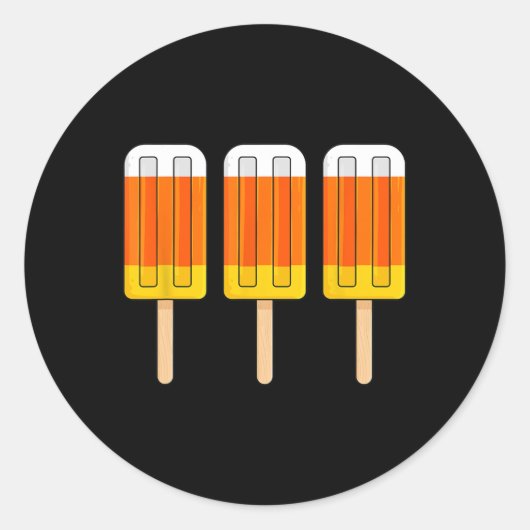 ハロウィーンキャンディーコーンおもしろいアイスクリームポピックス ラウンドシール (正面)