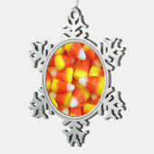 ハロウィーンキャンディーコーンのクリスマスオーナメント スノーフレークピューターオーナメント (右)