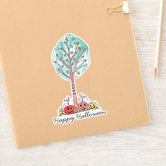 ハロウィーンキャンディーコーンツリー シール (ノートブック)