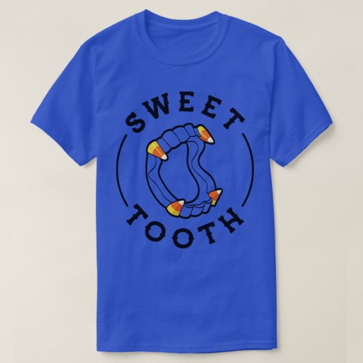 ハロウィーンキャンディーコーンファンズスウィートツース Tシャツ (デザイン正面)