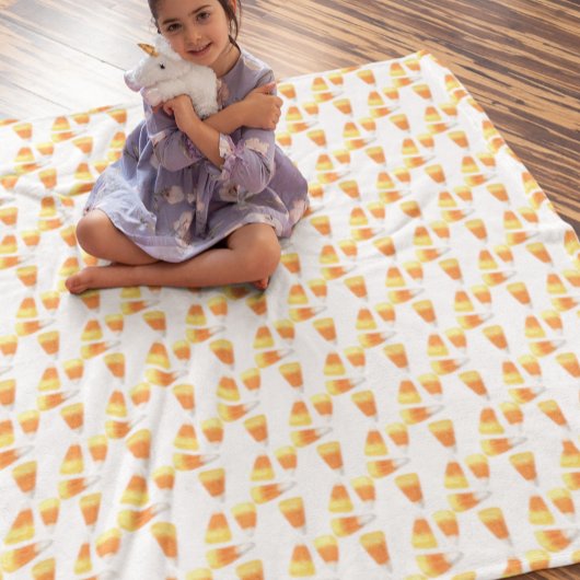 ハロウィーンキャンディーコーン水の色のパターン フリースブランケット