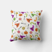 ハロウィーンキャンディースカボンプキンスッチ帽子パターンThr クッション (裏面)