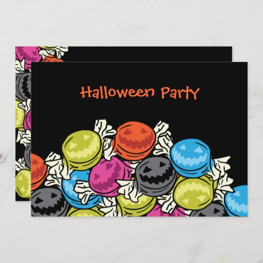 ハロウィーンキャンディーズハローウィンパーティ招待状 招待状 (正面/裏面)