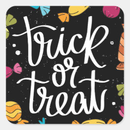 ハロウィーンキャンディートリックまたは治療 スクエアシール