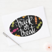 ハロウィーンキャンディートリックまたは治療 楕円形シール (封筒)