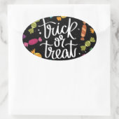 ハロウィーンキャンディートリックまたは治療 楕円形シール (バッグ)