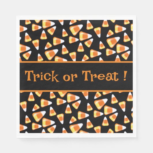 ハロウィーンキャンディーパターン、おもしろいキャンディーコーン菓子 スタンダードランチョンナプキン (正面)