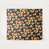 ハロウィーンキャンディーパターン、おもしろいキャンディーコーン菓子 タペストリー (正面(横))