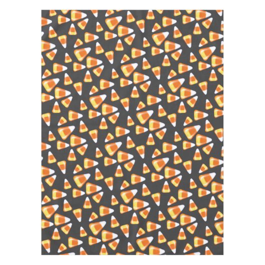 ハロウィーンキャンディーパターン、おもしろいキャンディーコーン菓子 テーブルクロス (正面)