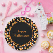 ハロウィーンキャンディーパターン、おもしろいキャンディーコーン菓子 ペーパープレート (パーティー)