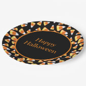 ハロウィーンキャンディーパターン、おもしろいキャンディーコーン菓子 ペーパープレート (アングル)