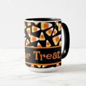 ハロウィーンキャンディーパターン、おもしろいキャンディーコーン菓子 マグカップ (正面右)
