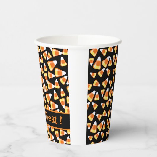 ハロウィーンキャンディーパターン、おもしろいキャンディーコーン菓子 紙コップ (左)