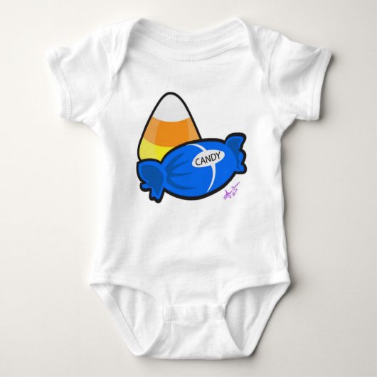 ハロウィーンキャンディ乳児クリーパー ベビーボディスーツ (正面)