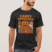 ハロウィーンキャンディ過負荷かわいいク不気味ロユニセックスット Tシャツ (正面)