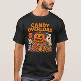 ハロウィーンキャンディ過負荷かわいいク不気味ロユニセックスット Tシャツ