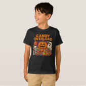 ハロウィーンキャンディ過負荷かわいいク不気味ロユニセックスット Tシャツ (正面フル)