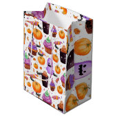 ハロウィーンキャンディ、おやつ、ジャックオランタン ミディアムペーパーバッグ (正面アングル)