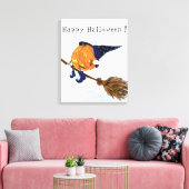 ハロウィーンキャンバスプリントウィッチパンプキ飛んでいるン キャンバスプリント (インサイチュ (リビング))