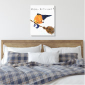 ハロウィーンキャンバスプリントウィッチパンプキ飛んでいるン キャンバスプリント (インサイチュ (寝室))