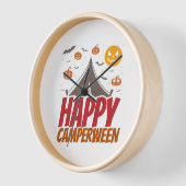 ハロウィーンキャンパーキャンピングアウトドア 壁時計 (傾斜)